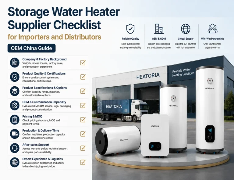 Storage water heater supplier checklist for evaluating OEM factories and wholesale suppliers in China