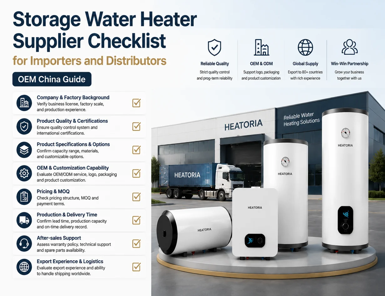 Storage water heater supplier checklist for evaluating OEM factories and wholesale suppliers in China