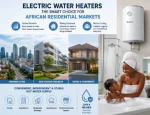 Electric water heater for residential hot water supply in Africa