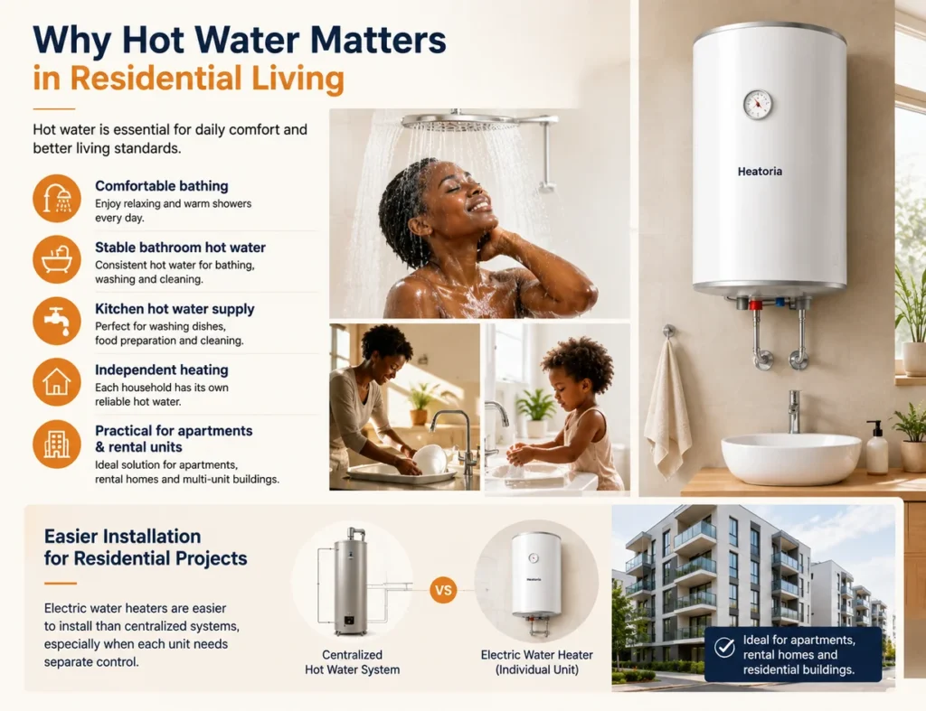 Electric water heater residential Africa solution for daily home hot water supply